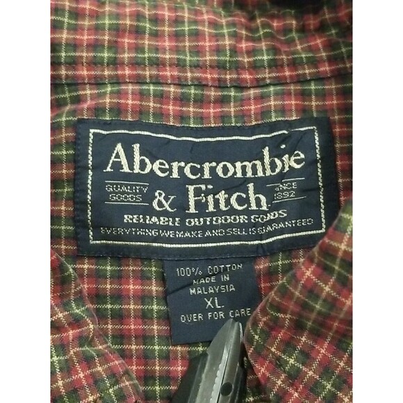 Abercrombie & Fitch Red Checkered Casual Button Down Shirt - Picture 4 of 11